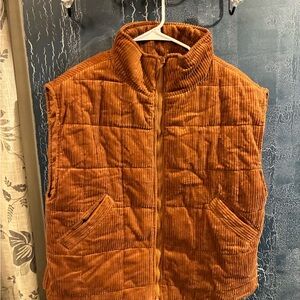 Bluivy Copper/Rust Quilted Corduroy Vest
